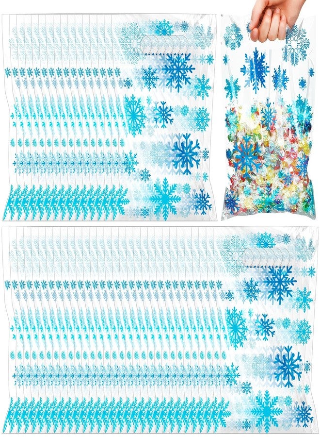 Yinder 50 Pcs Snowflake Goodie Bags 11.8 x 7.9 Inches Blue Snowflake Christmas Goodie Gift Bag Winter Holiday Treat Candy Gift Bags Xmas Party Favors Bag for Holiday Christmas Winter Supplies - Image 1
